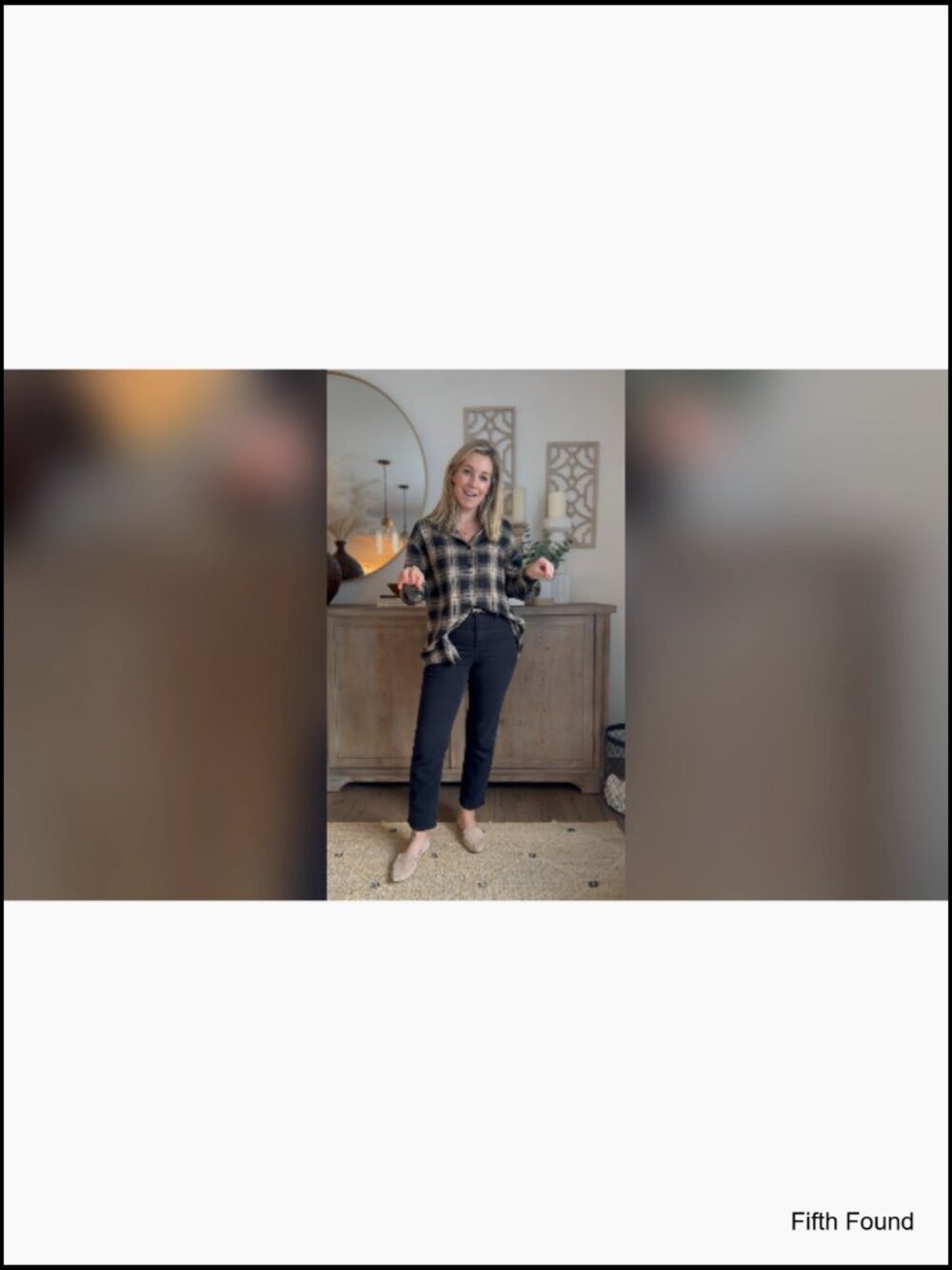 Oversized Plaid Flannel Button Down Shirt Women - Picture 6 of 7